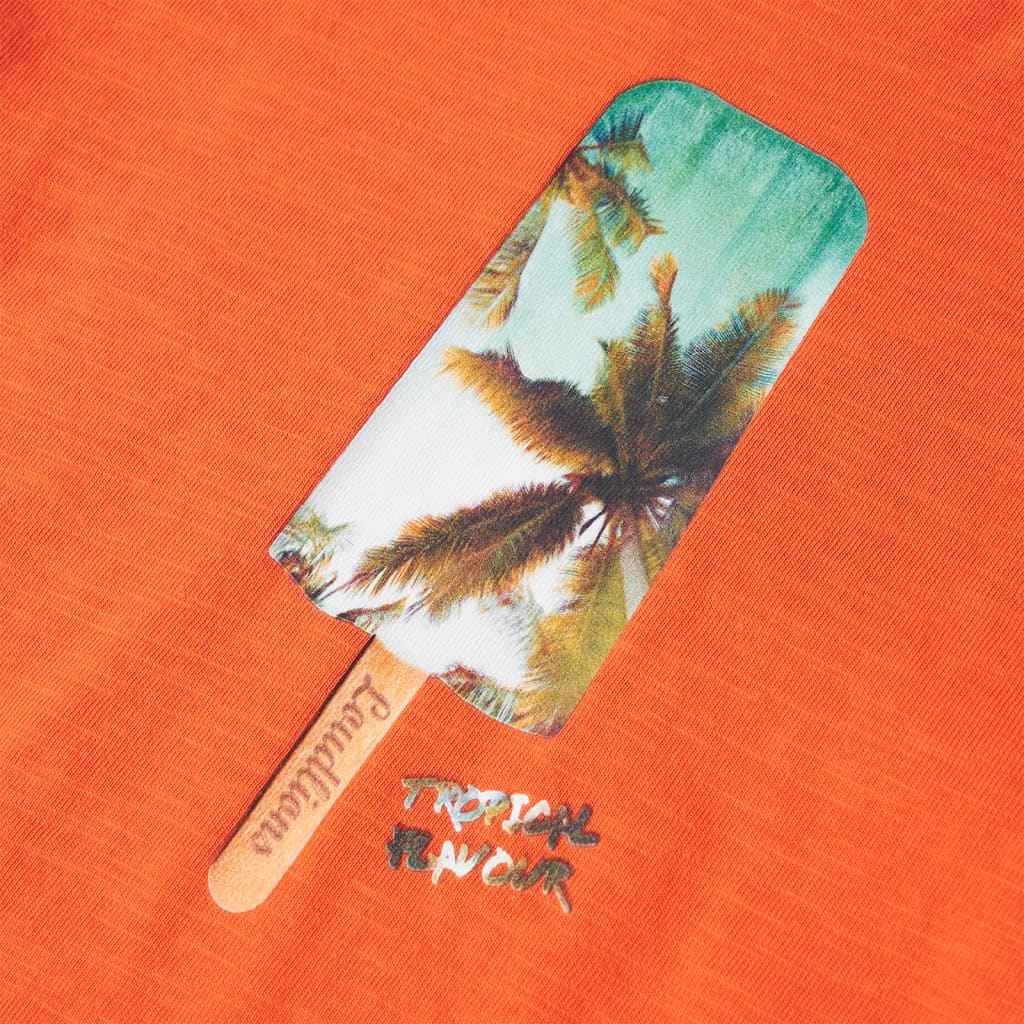 T-shirt de criança laranja-escuro 92