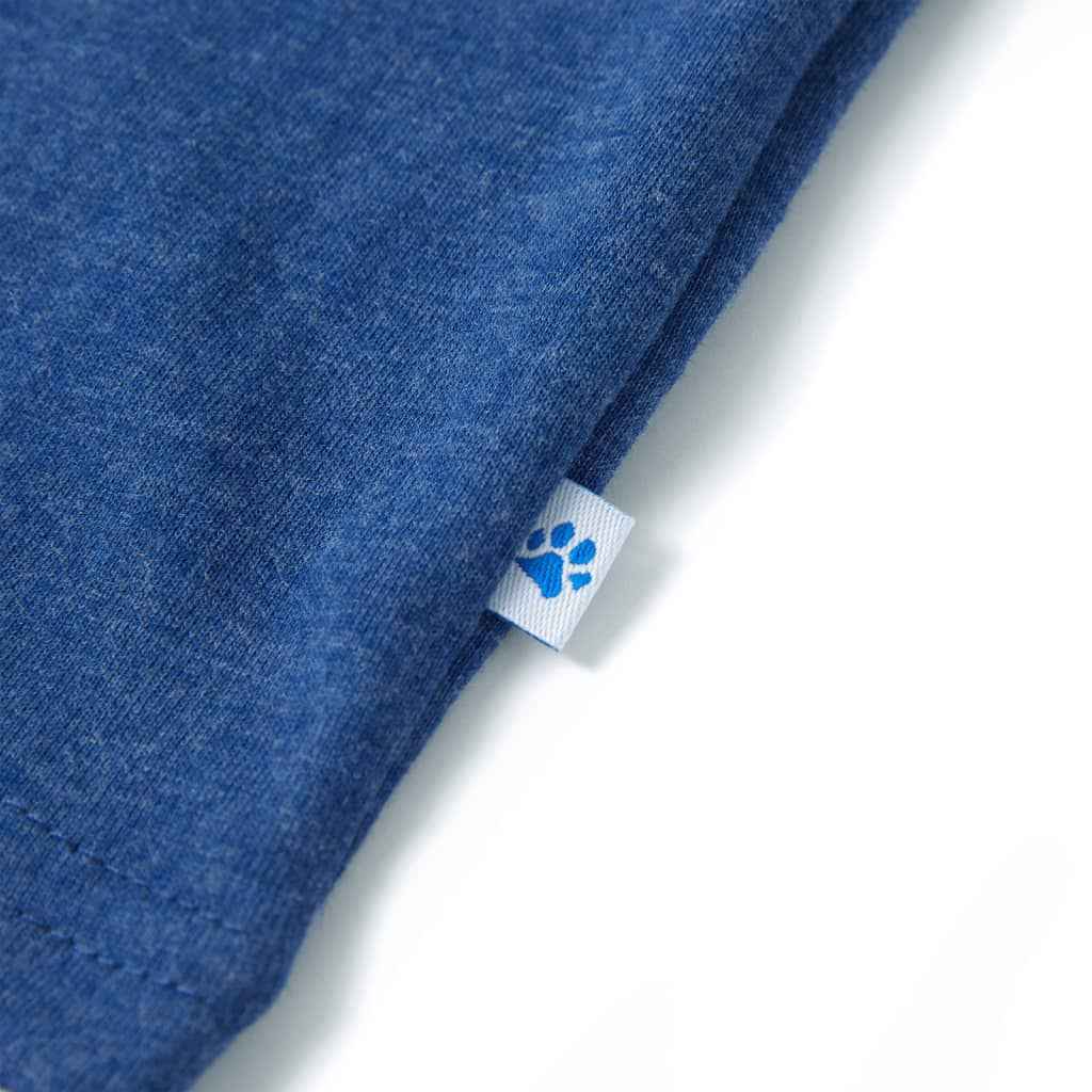 T-shirt de manga cava criança azul-escuro mesclado 92