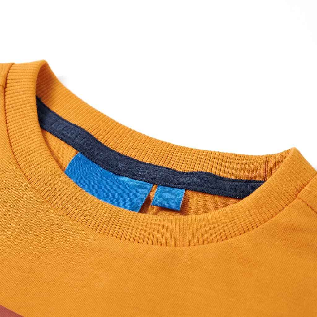 T-shirt de manga comprida para criança cor ocre 92
