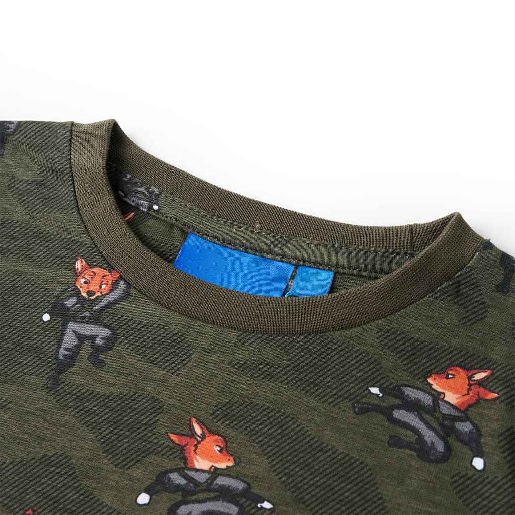 Pijama de manga comprida para criança cor caqui 92