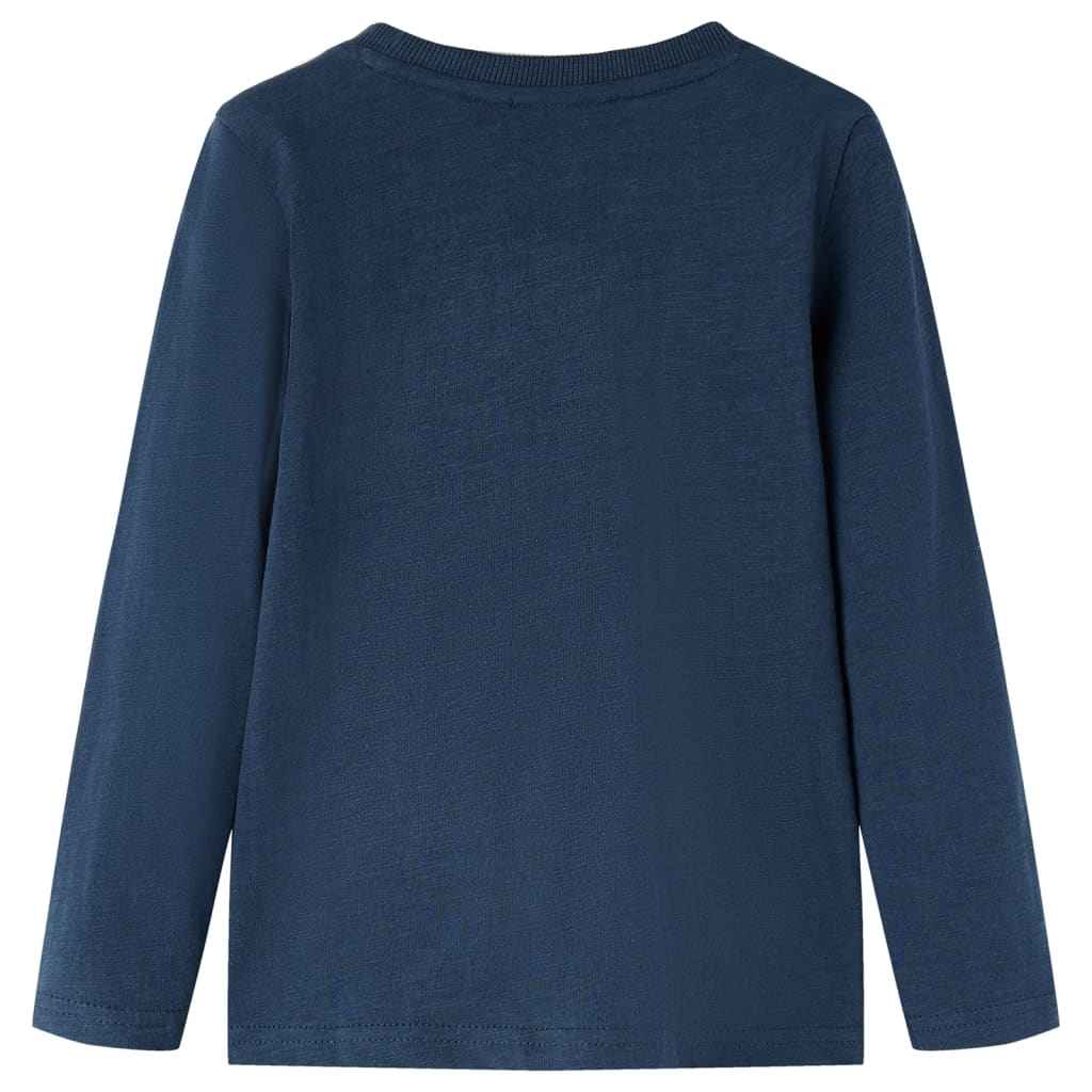 T-shirt de manga comprida para criança azul-marinho mesclado 92