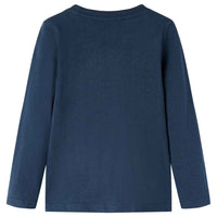 T-shirt de manga comprida para criança azul-marinho mesclado 92
