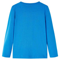 T-shirt de manga comprida para criança azul-cobalto 92