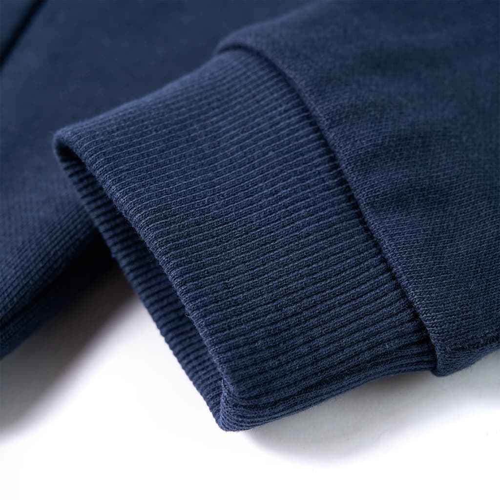 Sweatshirt para criança com capuz azul-marinho mesclado e laranja 92