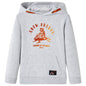 Sweatshirt para criança com capuz cinzento mesclado e laranja 92