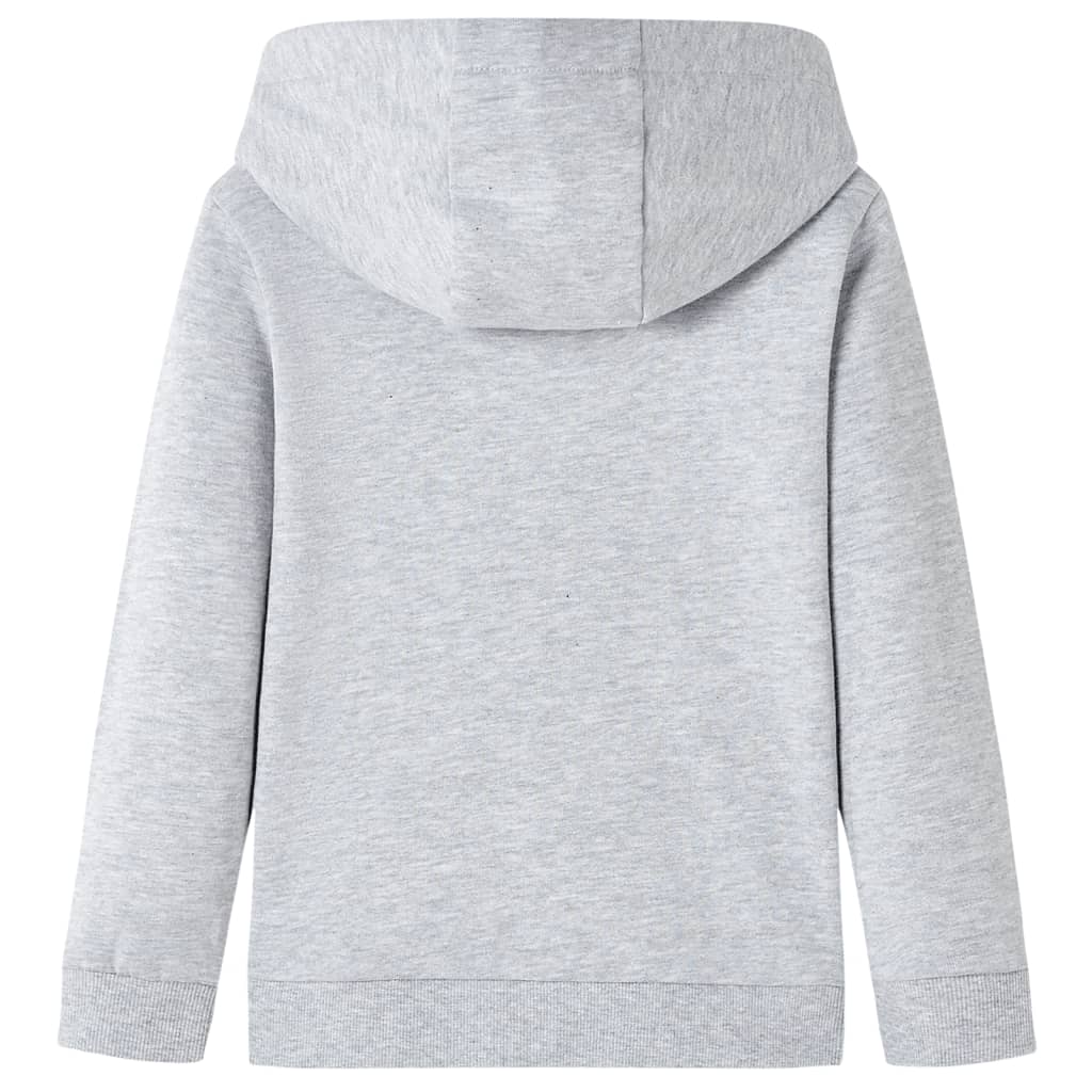 Sweatshirt para criança com capuz cinzento mesclado e laranja 92