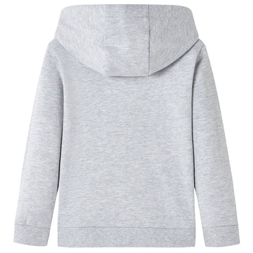 Sweatshirt para criança com capuz cinzento mesclado e laranja 92
