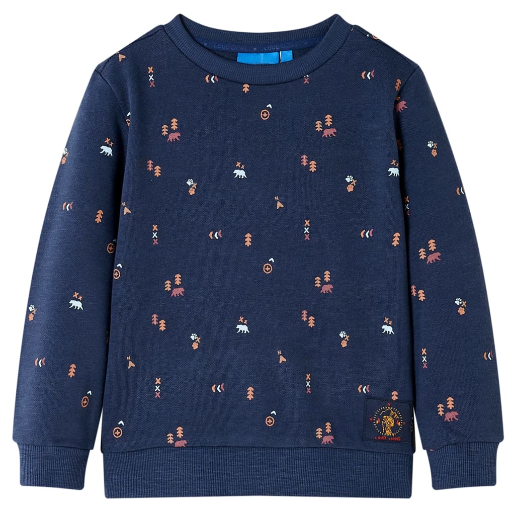 Sweatshirt para criança azul-marinho mesclado 140