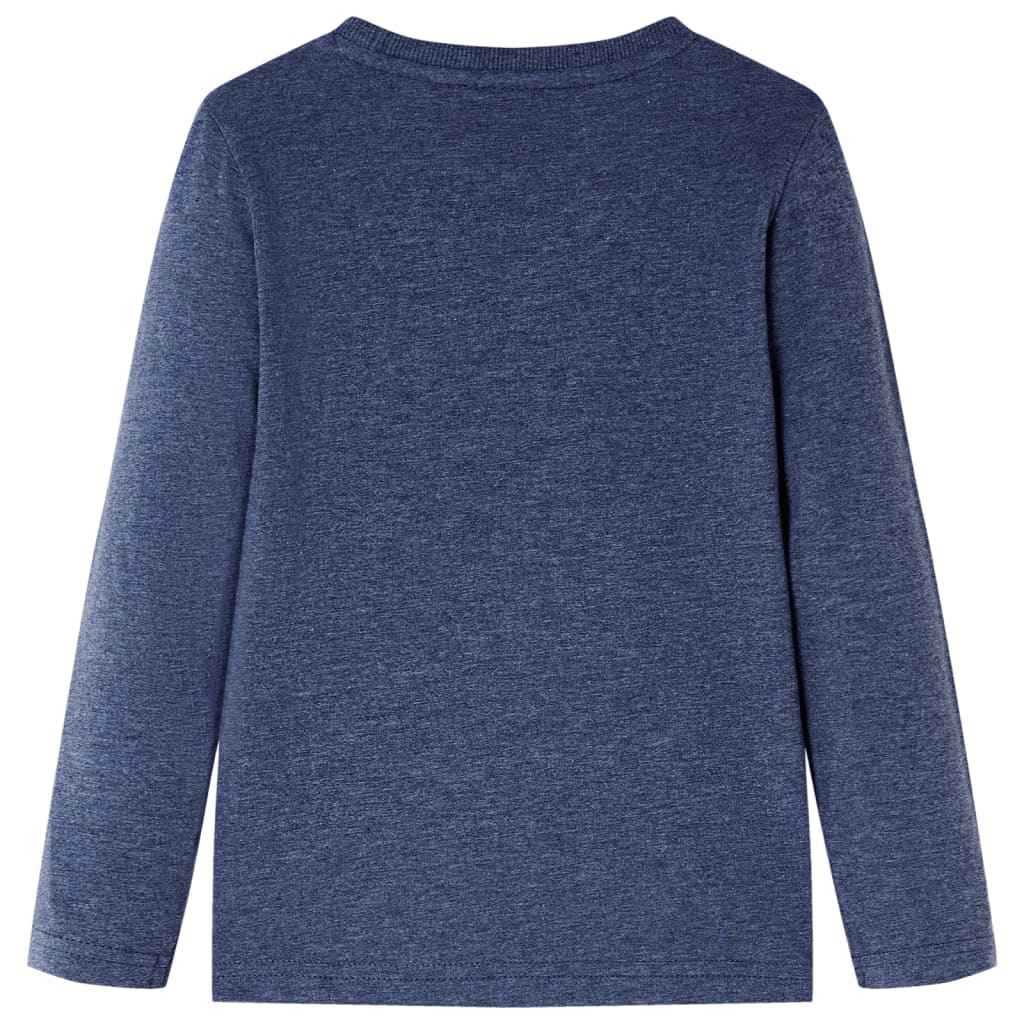 T-shirt de manga comprida para criança azul-escuro mesclado 92