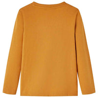 T-shirt de manga comprida para criança ocre-escuro 92