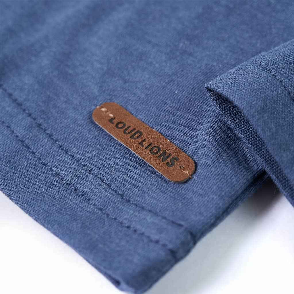 T-shirt de manga comprida para criança azul mesclado 92