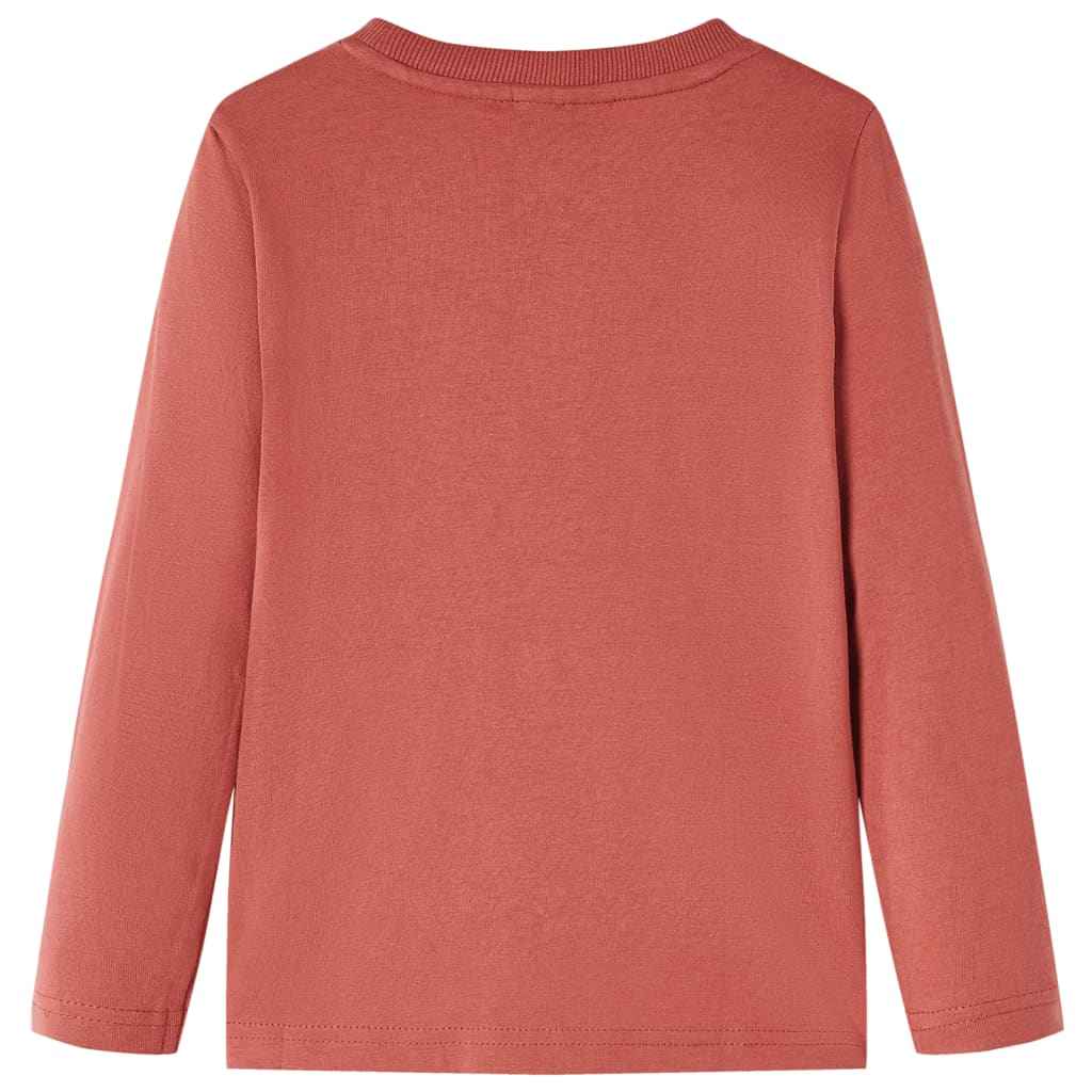 T-shirt de manga comprida para criança cor henna 92