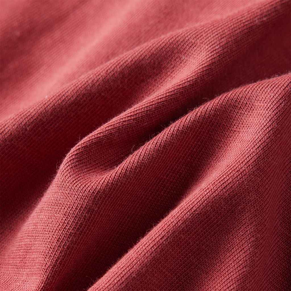 T-shirt de manga comprida para criança vermelho queimado 92