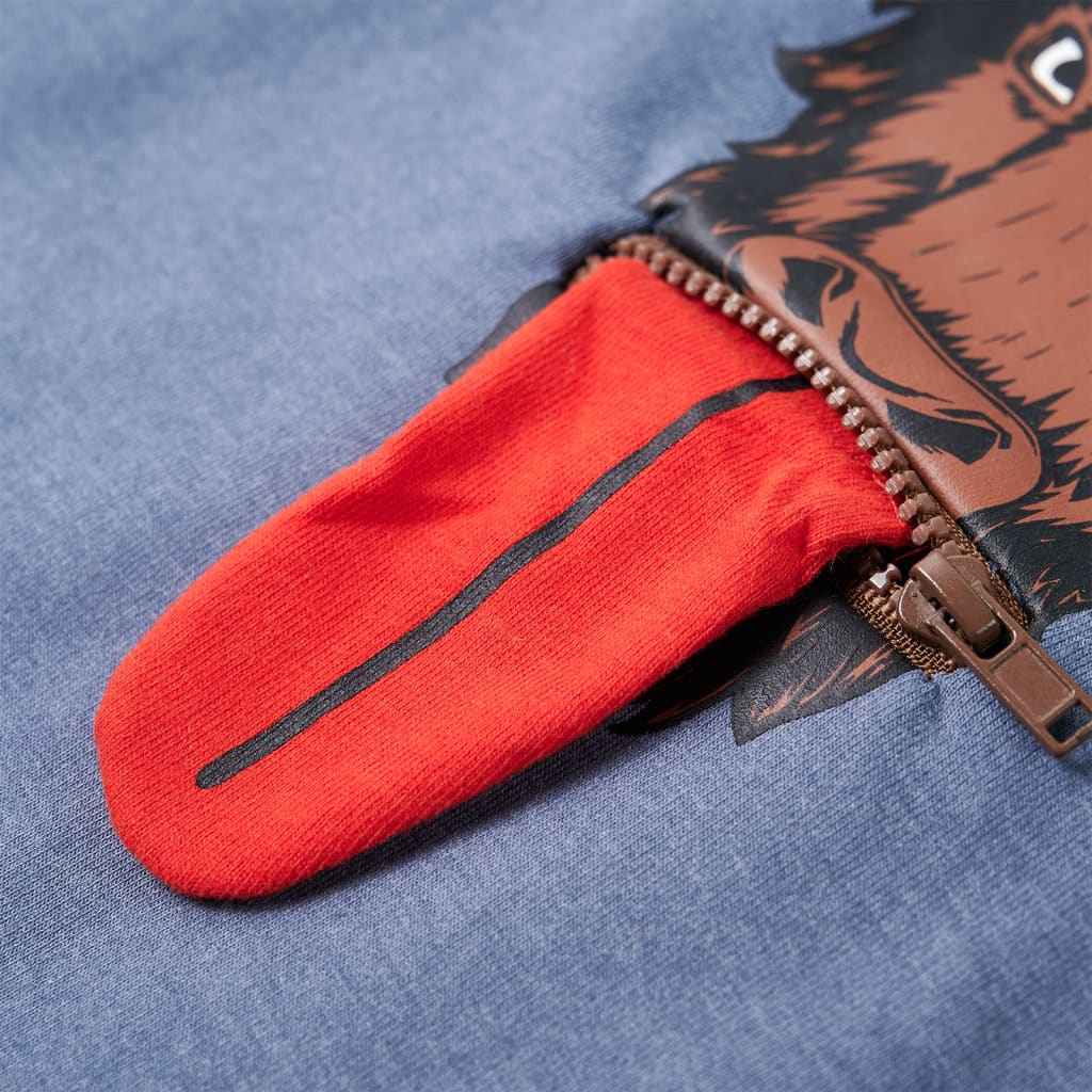 Sweatshirt para criança com capuz azul mesclado 92