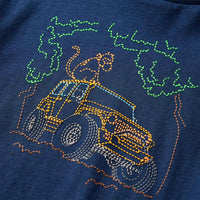 T-shirt de manga comprida para criança azul-marinho 92