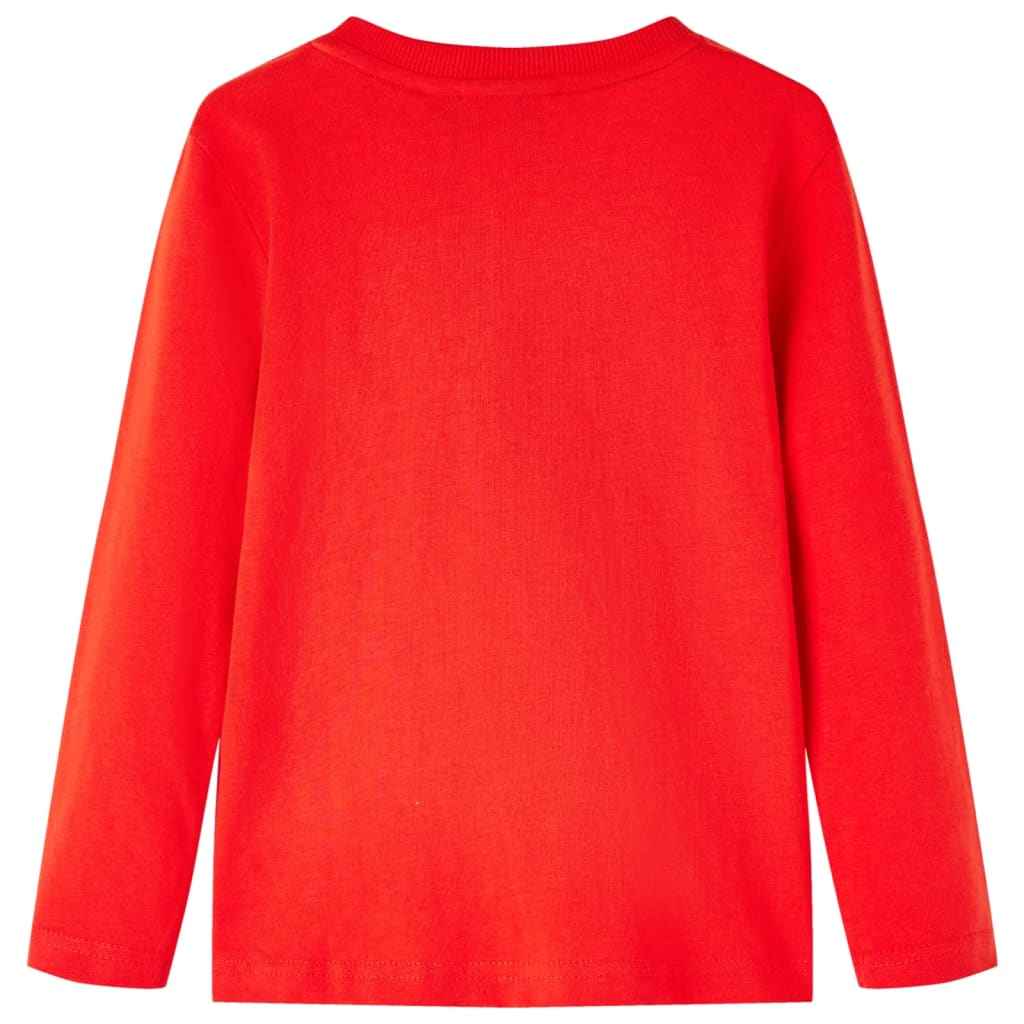 T-shirt de manga comprida para criança vermelho 92