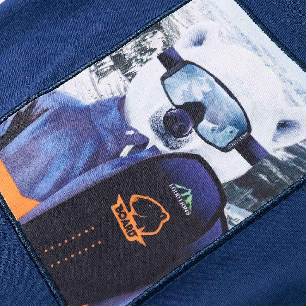 T-shirt de manga comprida para criança azul-ganga 92