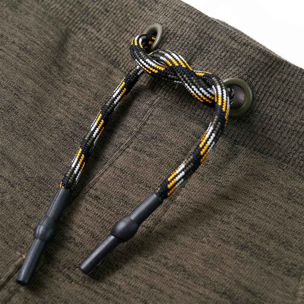 Calças de fato de treino para criança caqui-escuro mesclado 92