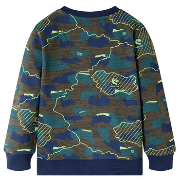 Sweatshirt para criança caqui-escuro mesclado 116