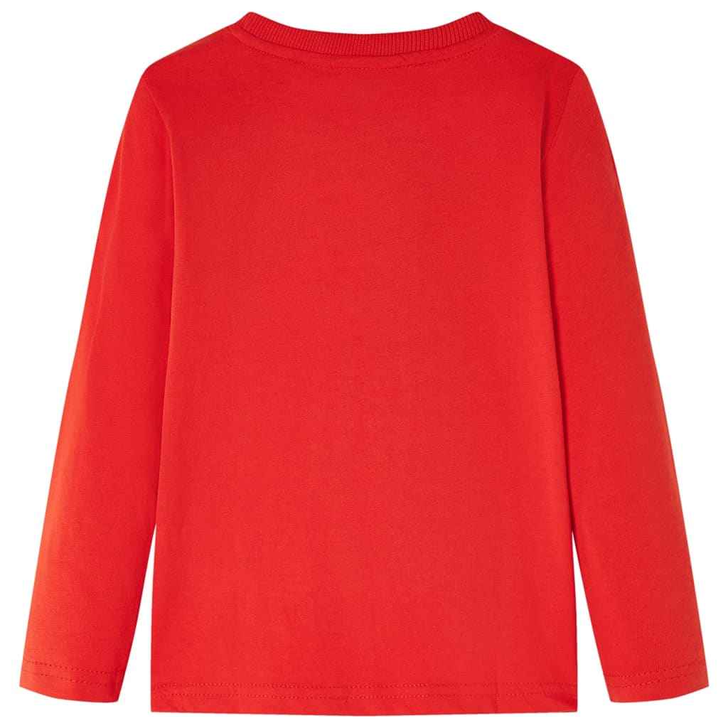 T-shirt de manga comprida para criança vermelho 92