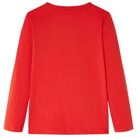 T-shirt de manga comprida para criança vermelho 92