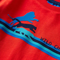 T-shirt de manga comprida para criança vermelho 92