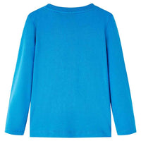T-shirt de manga comprida para criança azul cobalto 92