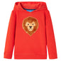 Sweatshirt para criança com capuz vermelho 104