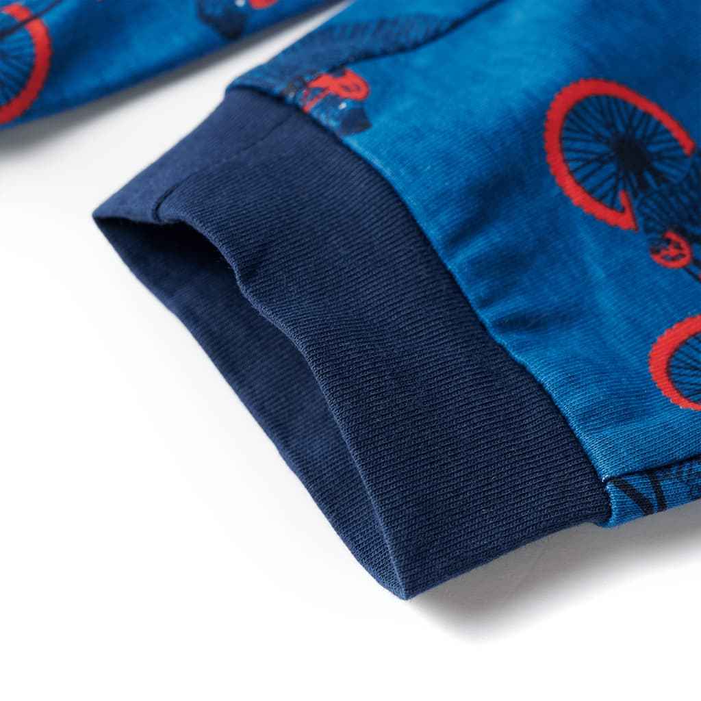 Pijama de manga comprida para criança azul-petróleo 92