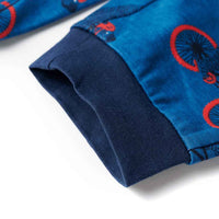 Pijama de manga comprida para criança azul-petróleo 92