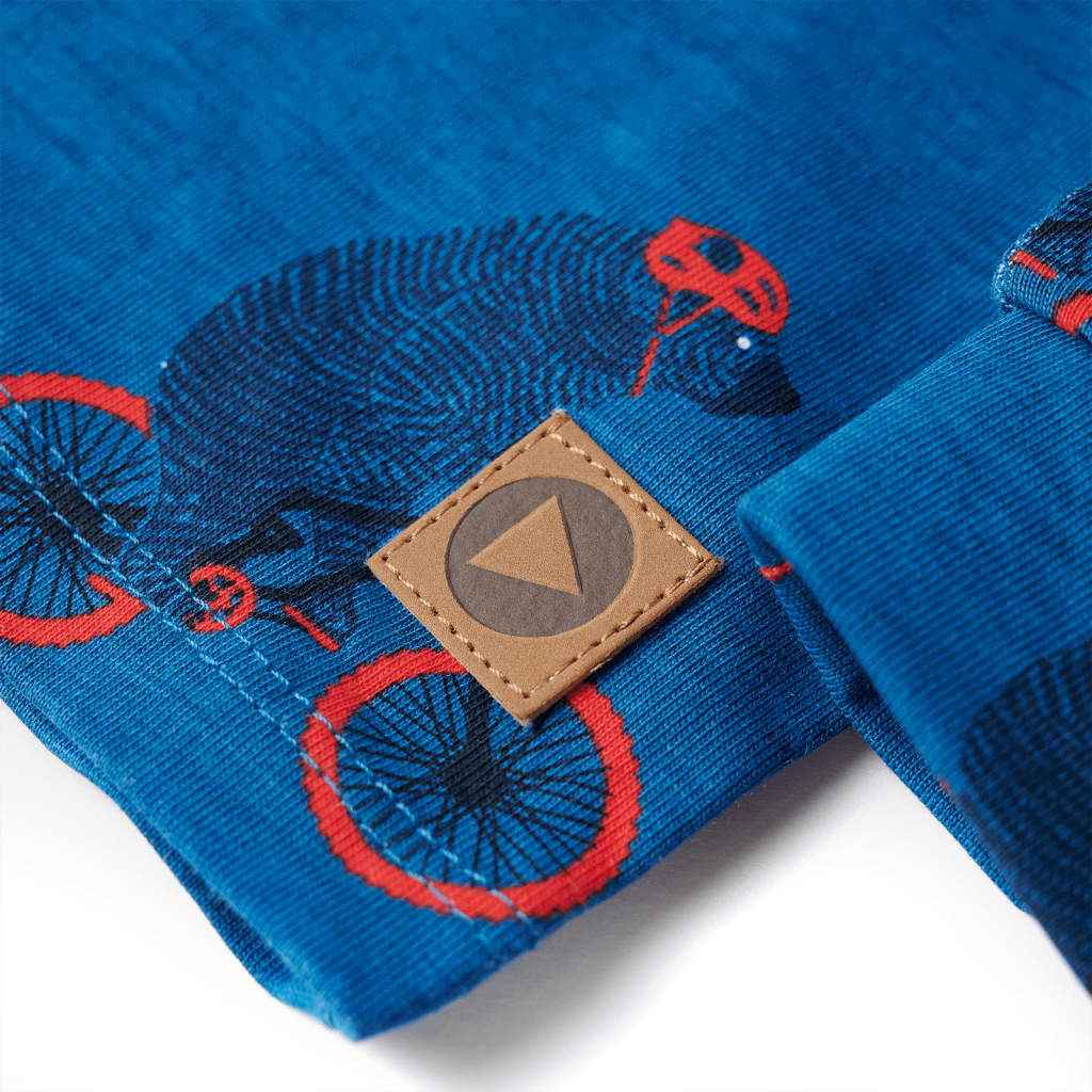 Pijama de manga comprida para criança azul-petróleo 92