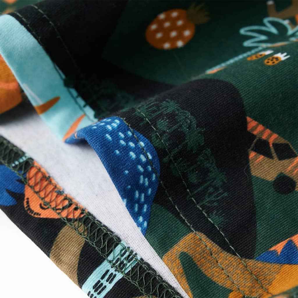 Pijama de manga comprida para criança verde-escuro 92