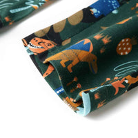 Pijama de manga comprida para criança verde-escuro 92