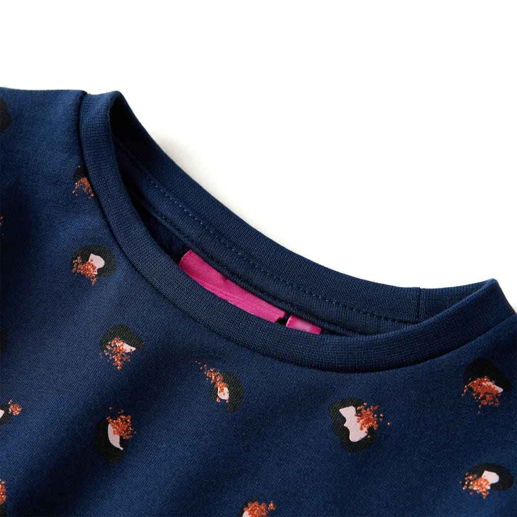 Vestido de manga comprida para criança azul-escuro 92