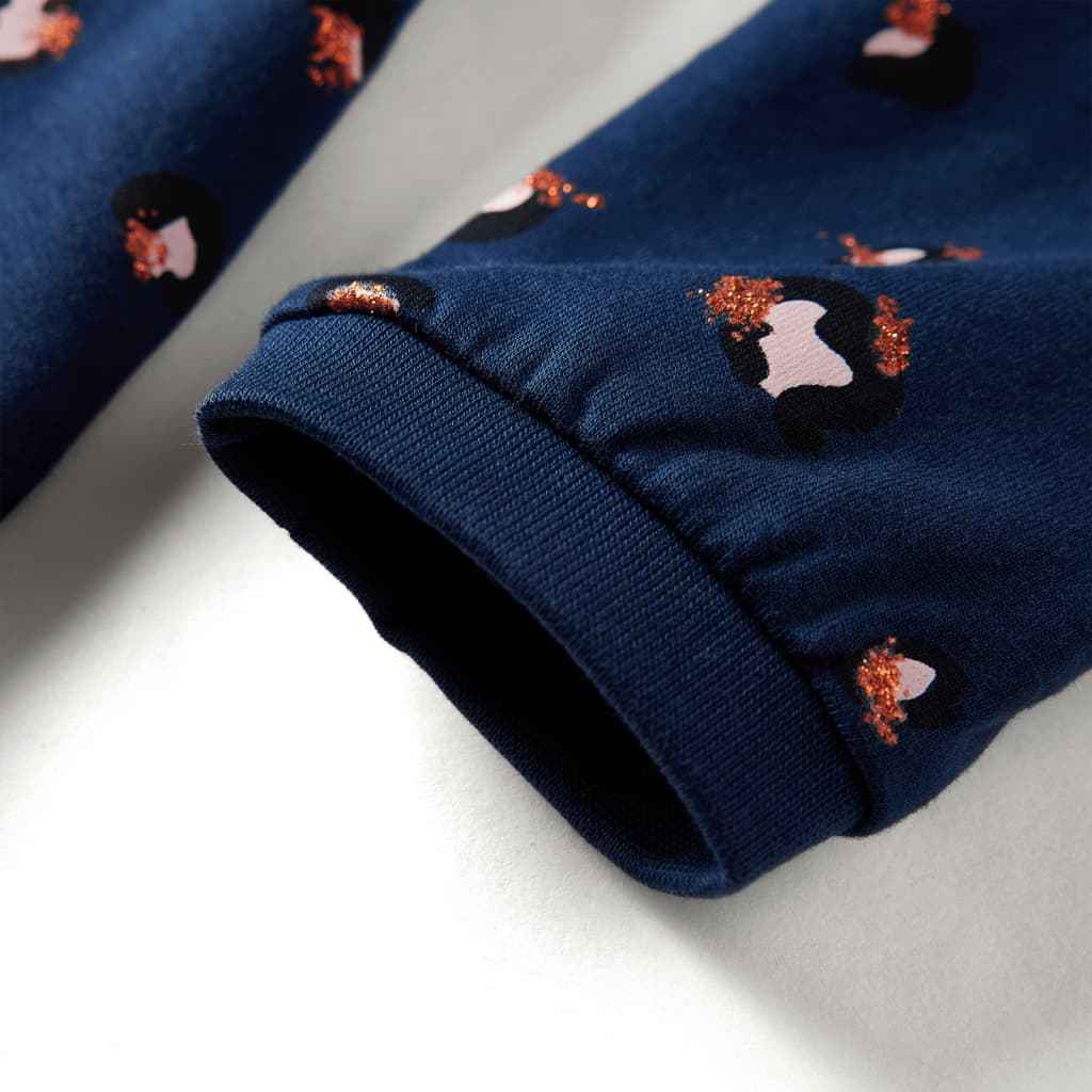 Vestido de manga comprida para criança azul-escuro 92