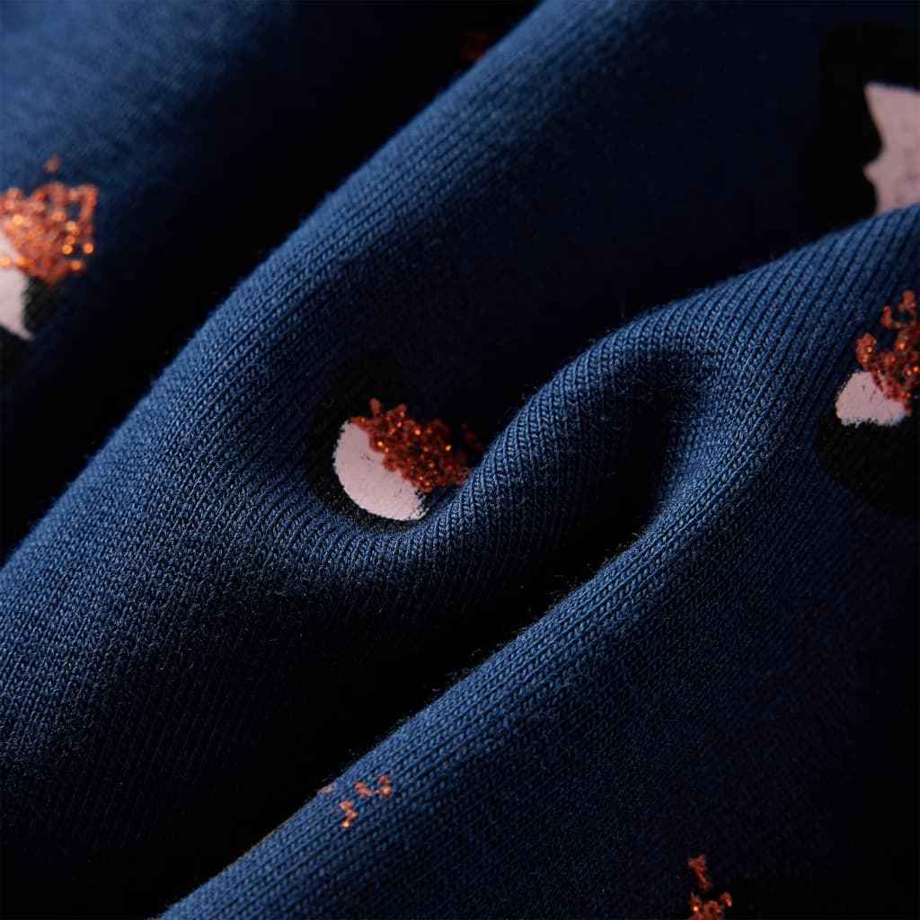 Vestido de manga comprida para criança azul-escuro 92