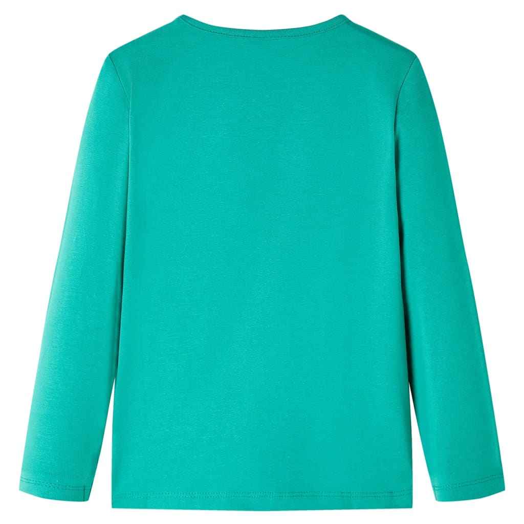 T-shirt de manga comprida para criança verde-brilhante 92