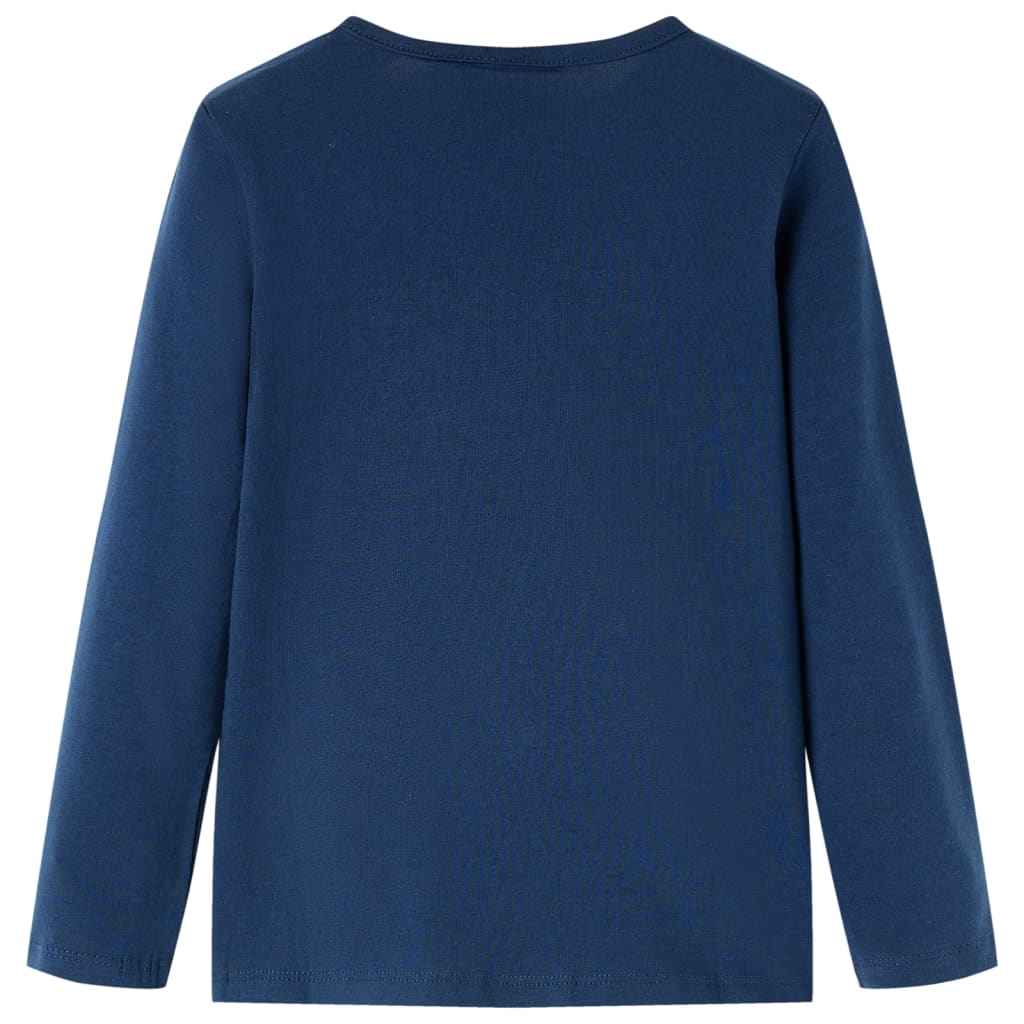 T-shirt de manga comprida para criança azul-marinho 92