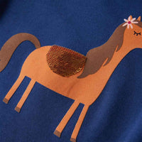 T-shirt de manga comprida para criança azul-marinho 92