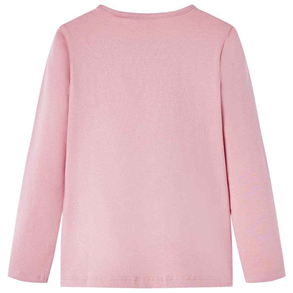 T-shirt de manga comprida para criança rosa-claro 92