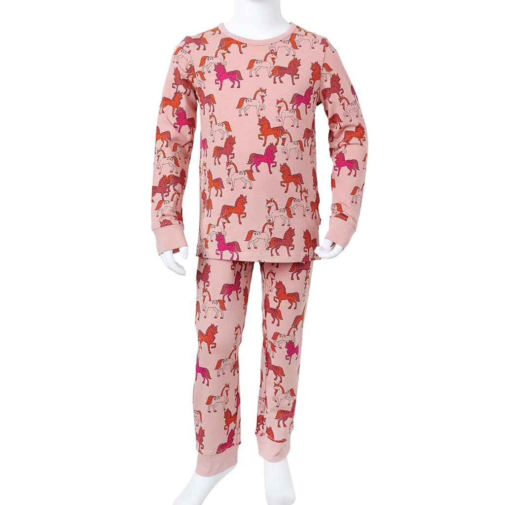 Pijama de manga comprida para criança rosa-claro 92