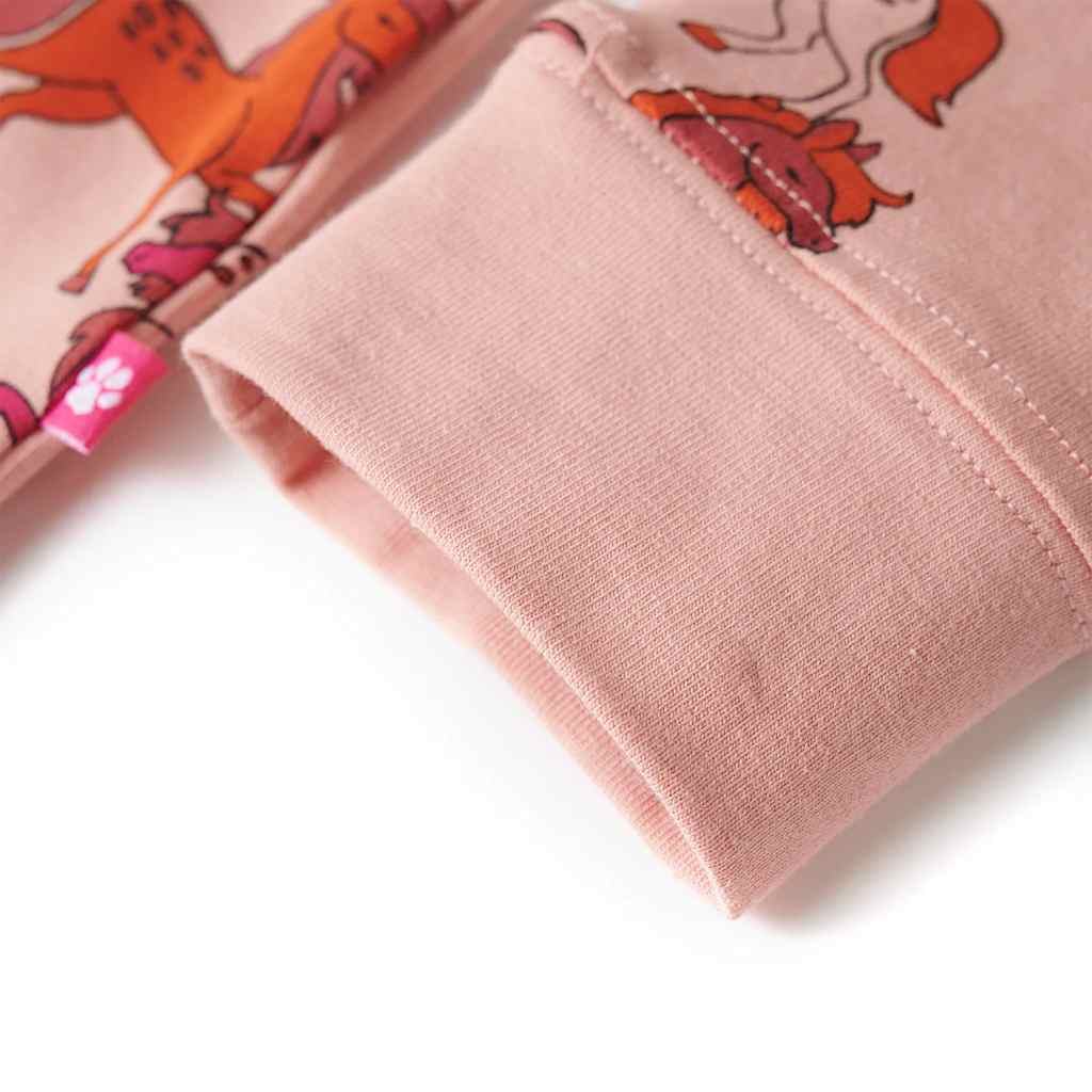 Pijama de manga comprida para criança rosa-claro 92