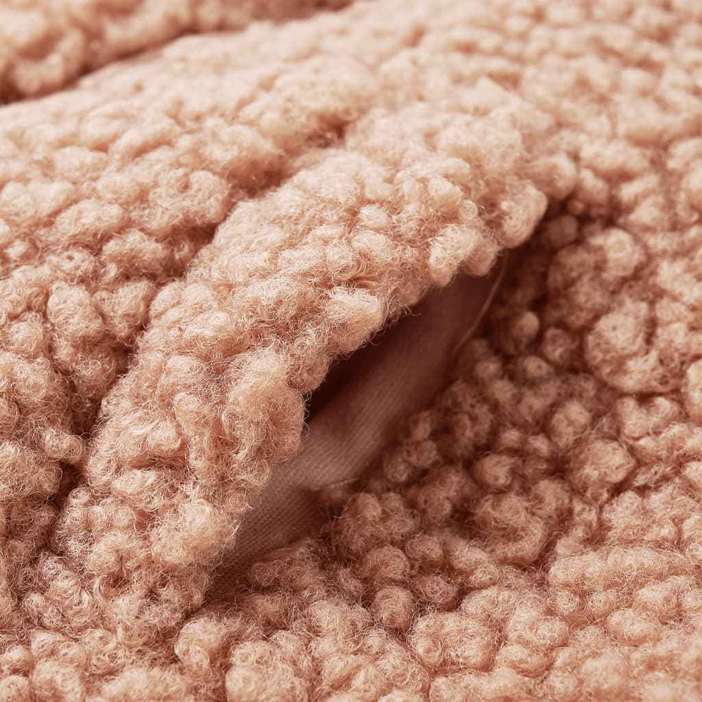 Casaco Teddy c/ capuz para criança pelo sintético conhaque-claro 92