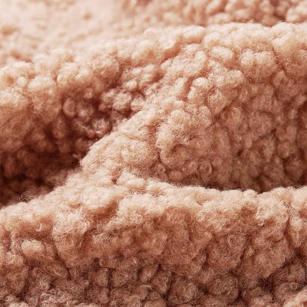 Casaco Teddy c/ capuz para criança pelo sintético conhaque-claro 92