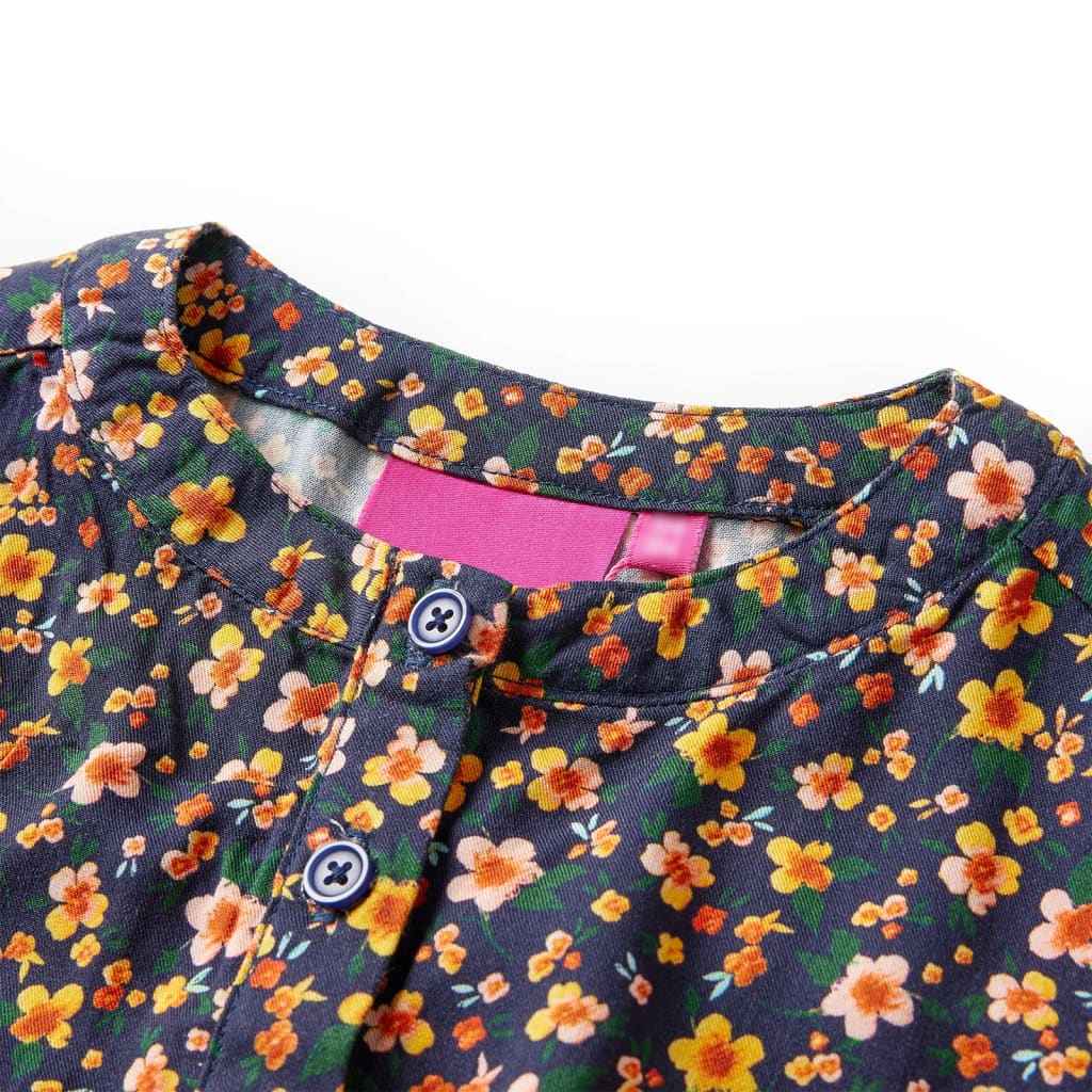 Vestido de manga comprida para criança azul-marinho 92