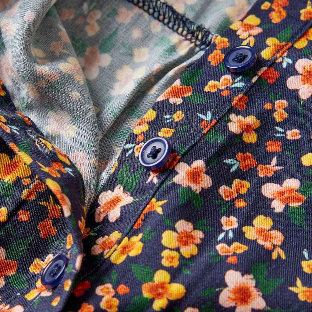 Vestido de manga comprida para criança azul-marinho 92