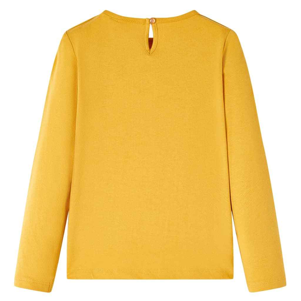 T-shirt de manga comprida para criança cor ocre 92