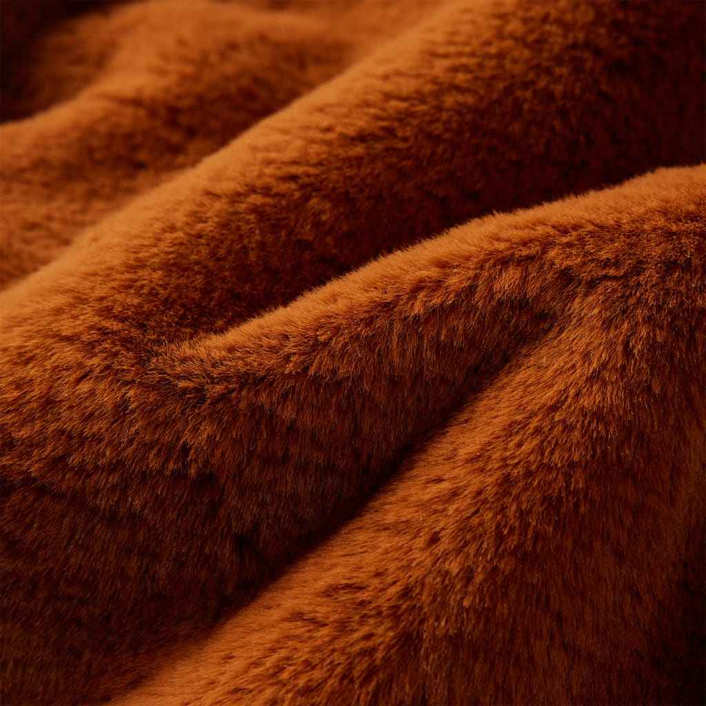 Casaco c/ capuz para criança pelo sintético cor conhaque 92