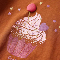 T-shirt de manga comprida para criança cor conhaque 92