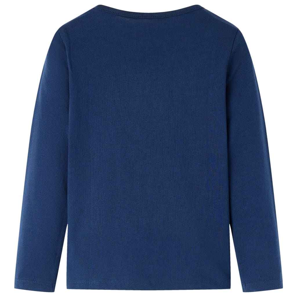 T-shirt de manga comprida para criança azul-marinho 92